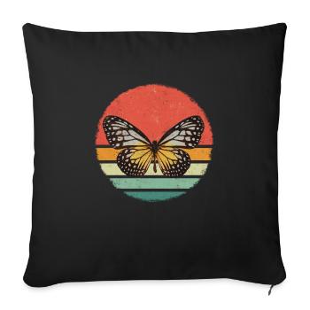 Butterfly Monarch Butterfly Colorful Butterflies - Sofa pillowcase 17,3'' x 17,3'' (45 x 45 cm) - black - Front