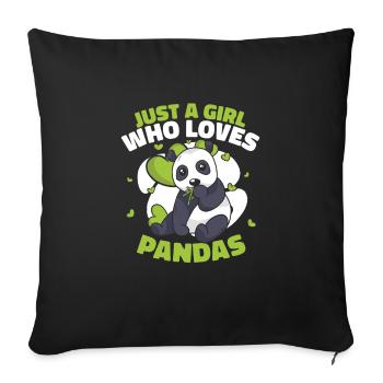 Panda Bear Panda Animal Pandas - Sofa pillowcase 17,3'' x 17,3'' (45 x 45 cm) - black - Front