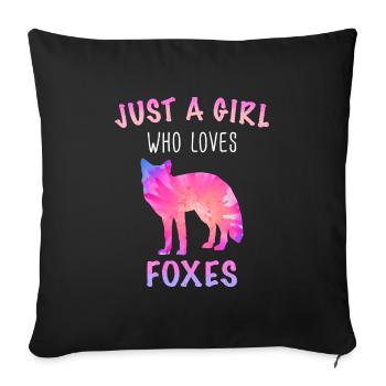 Fox Foxes Animal - Sofa pillowcase 17,3'' x 17,3'' (45 x 45 cm) - black - Front