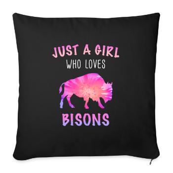 Bison Büffel Bulle Buffalo Bisons - Sofakissenbezug 45 x 45 cm - Schwarz - Vorne