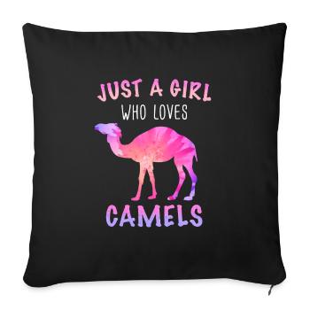 Camel Desert Camels Egypt - Sofa pillowcase 17,3'' x 17,3'' (45 x 45 cm) - black - Front