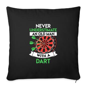 Ne sous-estimez jamais un vieil homme - Housse de coussin décorative 45 x 45 cm - noir - Devant