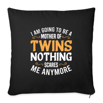Twin Mom Mom Twins Siblings Mom - Sofa pillowcase 17,3'' x 17,3'' (45 x 45 cm) - black - Front