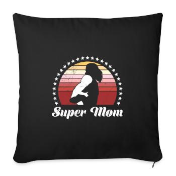 Super Mama Bear Family Mother Child Mama - Sofa pillowcase 17,3'' x 17,3'' (45 x 45 cm) - black - Front