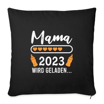 Mama 2023 loading Mutter Schwangerschaft Mama - Sofakissenbezug 45 x 45 cm - Schwarz - Vorne