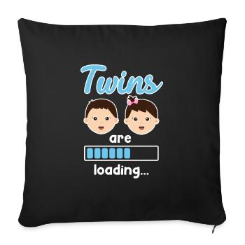 Twins Pregnant With Twins Young Girl - Sofa pillowcase 17,3'' x 17,3'' (45 x 45 cm) - black - Front
