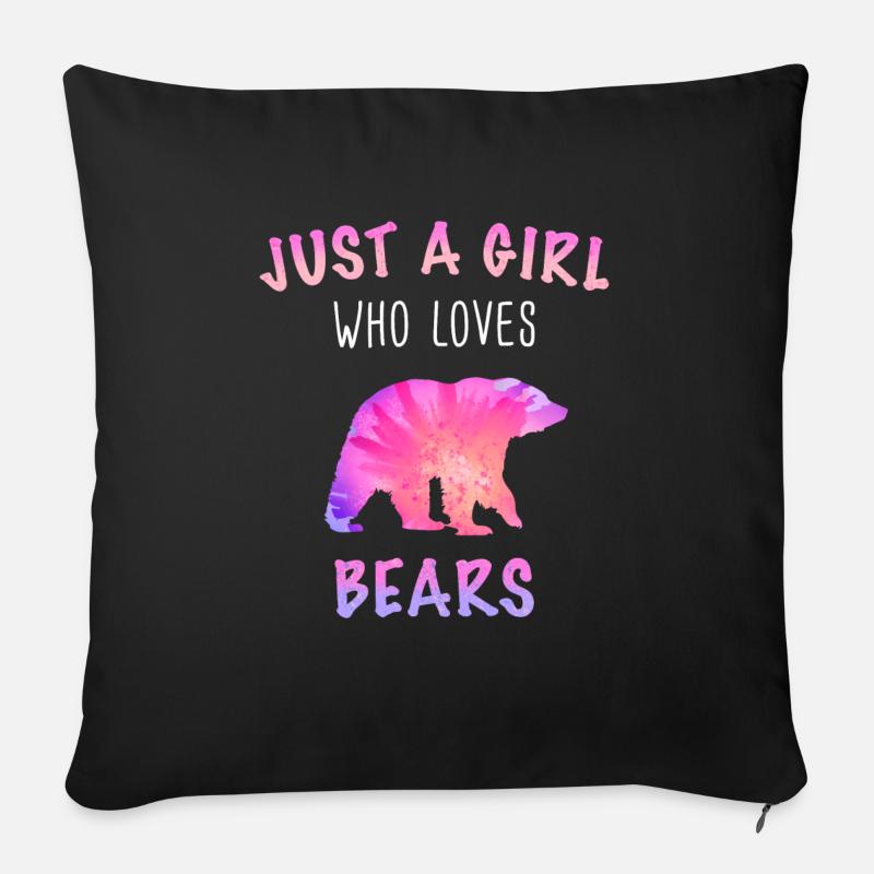 Bär Grizzlybär Braunbär Bären - Sofakissenbezug 45 x 45 cm - Schwarz