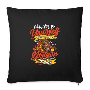 Dragon Mystical Dragon Fantasy - Sofa pillowcase 17,3'' x 17,3'' (45 x 45 cm) - black - Front