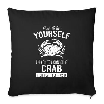 Crab Hermit Crab Crab Crab Cancer - Sofa pillowcase 17,3'' x 17,3'' (45 x 45 cm) - black - Front