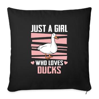 Duck Ducks Bird Animal Quack - Sofa pillowcase 17,3'' x 17,3'' (45 x 45 cm) - black - Front