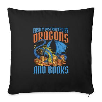Dragon Mystical Dragon Fantasy - Sofa pillowcase 17,3'' x 17,3'' (45 x 45 cm) - black - Front