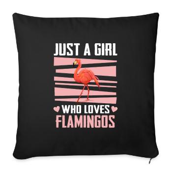 Flamingo Animal Pink - Sofa pillowcase 17,3'' x 17,3'' (45 x 45 cm) - black - Front