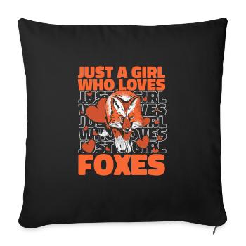 Fox Foxes Animal - Sofa pillowcase 17,3'' x 17,3'' (45 x 45 cm) - black - Front
