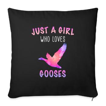 Goose Animal Bird Geese - Sofa pillowcase 17,3'' x 17,3'' (45 x 45 cm) - black - Front