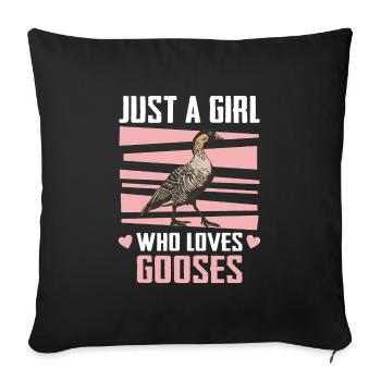 Goose Animal Bird Geese - Sofa pillowcase 17,3'' x 17,3'' (45 x 45 cm) - black - Front