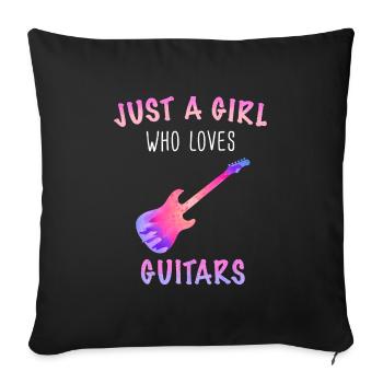 Guitar Guitarist Musician Acoustic Guitar Instruments - Sofa pillowcase 17,3'' x 17,3'' (45 x 45 cm) - black - Front