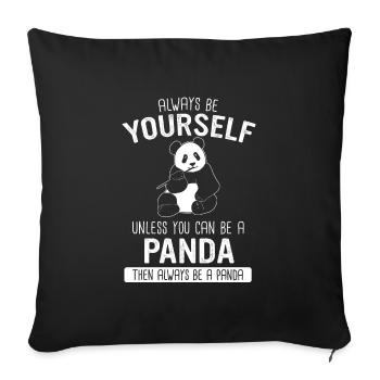 Panda Bear Panda Animal Pandas - Sofa pillowcase 17,3'' x 17,3'' (45 x 45 cm) - black - Front