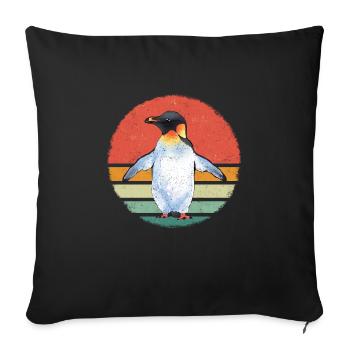 Penguin Penguin Animal - Sofa pillowcase 17,3'' x 17,3'' (45 x 45 cm) - black - Front