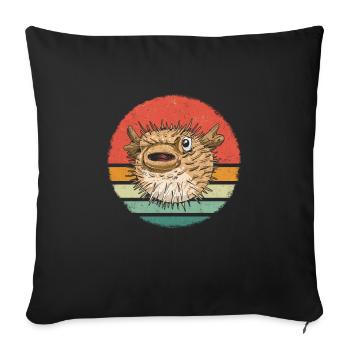 Poisson-globe Poisson-globe Poisson océan Animal - Housse de coussin décorative 45 x 45 cm - noir - Devant