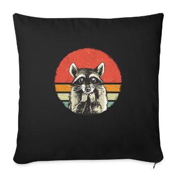 Raccoon - Sofa pillowcase 17,3'' x 17,3'' (45 x 45 cm) - black - Front