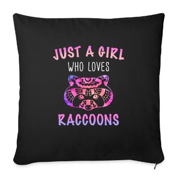 Raton laveur - Housse de coussin décorative 45 x 45 cm - noir - Devant