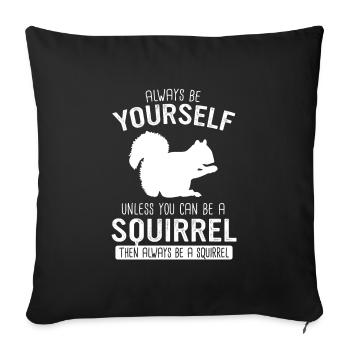Squirrel Animal - Sofa pillowcase 17,3'' x 17,3'' (45 x 45 cm) - black - Front