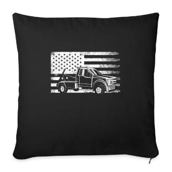 Tow truck truck tow truck tower - Sofa pillowcase 17,3'' x 17,3'' (45 x 45 cm) - black - Front