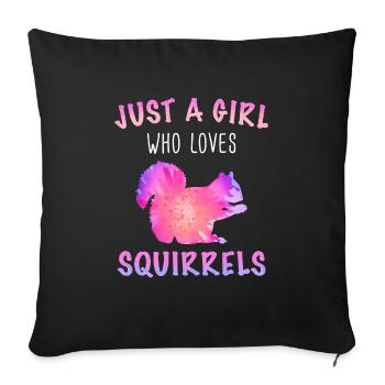 Squirrel Animal - Sofa pillowcase 17,3'' x 17,3'' (45 x 45 cm) - black - Front