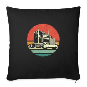 Trucker LKW-Fahrer LKWs - Sofakissenbezug 45 x 45 cm - Schwarz - Vorne