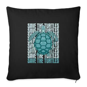 Turtle Sea Turtle Turtle Animal - Sofa pillowcase 17,3'' x 17,3'' (45 x 45 cm) - black - Front