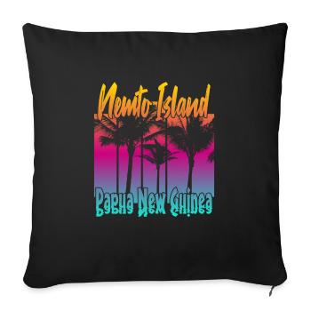Coucher de soleil vintage sur l’île de Nemto - Housse de coussin décorative 45 x 45 cm - noir - Devant