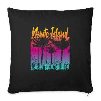 Coucher de soleil vintage sur l’île de Nemto - Housse de coussin décorative 45 x 45 cm - noir - Devant