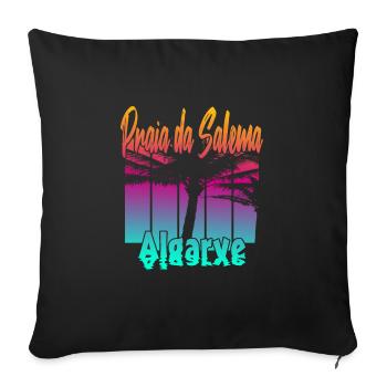 Vintage Praia da Salema Algarve - Sofa pillowcase 17,3'' x 17,3'' (45 x 45 cm) - black - Front