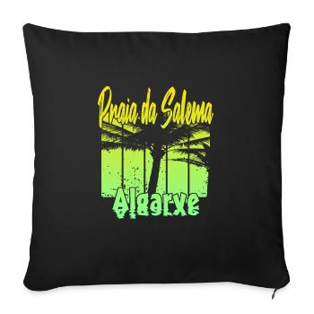 Vintage Praia da Salema Algarve - Sofa pillowcase 17,3'' x 17,3'' (45 x 45 cm) - black - Front