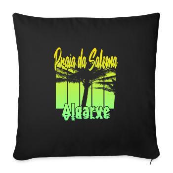 Vintage Praia da Salema Algarve - Sofa pillowcase 17,3'' x 17,3'' (45 x 45 cm) - black - Front