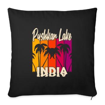 Pushkar Lake India Sonnenuntergang - Sofakissenbezug 45 x 45 cm - Schwarz - Vorne
