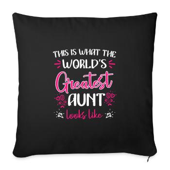 This is what the best aunt in the world looks like Cool aunt - Sofa pillowcase 17,3'' x 17,3'' (45 x 45 cm) - black - Front
