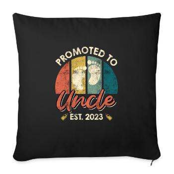 Promu oncle 2023 - Housse de coussin décorative 45 x 45 cm - noir - Devant