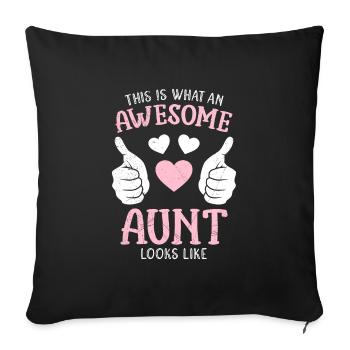 Voici à quoi ressemble la meilleure tante du monde Oncle Tante - Housse de coussin décorative 45 x 45 cm - noir - Devant