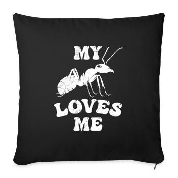 Fourmi Tante Ma tante aime Dictons Tante - Housse de coussin décorative 45 x 45 cm - noir - Devant