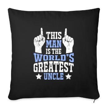 Cet homme est l’oncle le plus cool du monde Oncle - Housse de coussin décorative 45 x 45 cm - noir - Devant