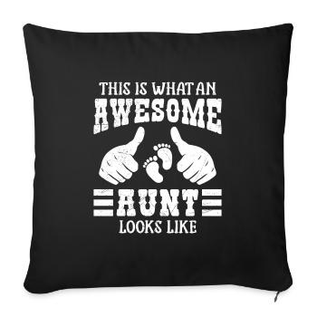 Voici à quoi ressemble la meilleure tante du monde Oncle Tante - Housse de coussin décorative 45 x 45 cm - noir - Devant