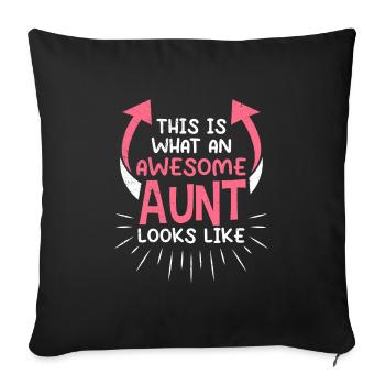 This is what a cool aunt looks like Best Aunt - Sofa pillowcase 17,3'' x 17,3'' (45 x 45 cm) - black - Front