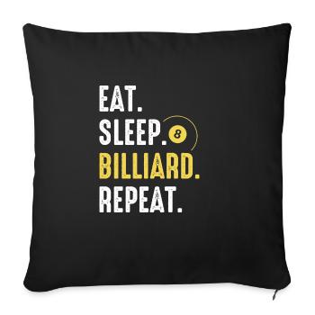 Billard Poolbillard - Sofakissenbezug 45 x 45 cm - Schwarz - Vorne