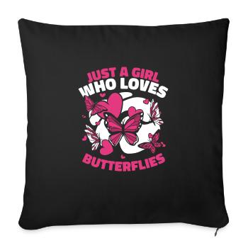 Butterfly Monarch Butterfly Colorful Butterflies - Sofa pillowcase 17,3'' x 17,3'' (45 x 45 cm) - black - Front