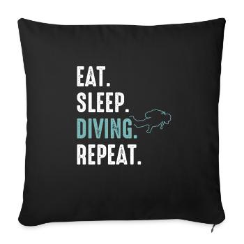 Plongeur sous-marin Plongée océanique - Housse de coussin décorative 45 x 45 cm - noir - Devant