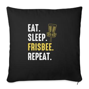 Frisbee Disc Golf - Sofakissenbezug 45 x 45 cm - Schwarz - Vorne