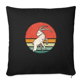 Goat Goat Goats Animal Goat - Sofa pillowcase 17,3'' x 17,3'' (45 x 45 cm) - black - Front