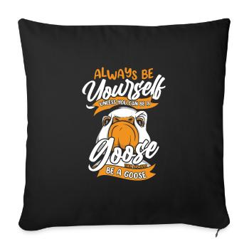 Goose Animal Bird Geese - Sofa pillowcase 17,3'' x 17,3'' (45 x 45 cm) - black - Front