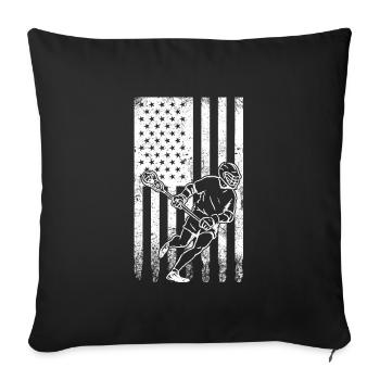Sports de crosse Joueurs de crosse - Housse de coussin décorative 45 x 45 cm - noir - Devant